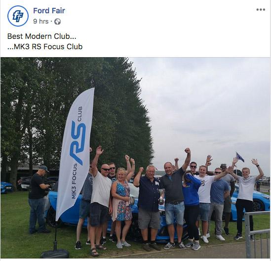 Ford Fair 2019 Club Stand Winners