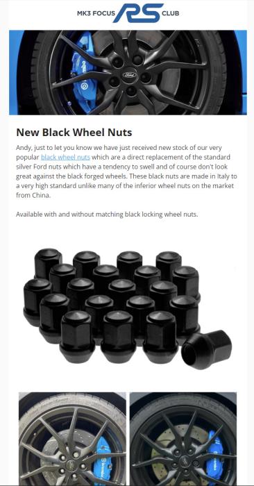 Focus black wheel nuts